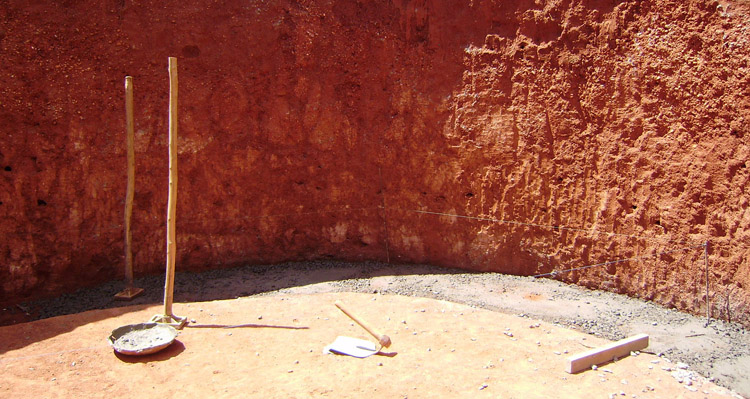 red earth wall excavation at sharanam pondicherry